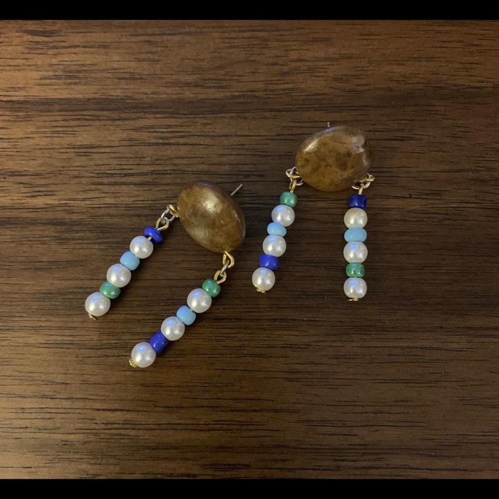 Multicolor Beaded Stud Earrings